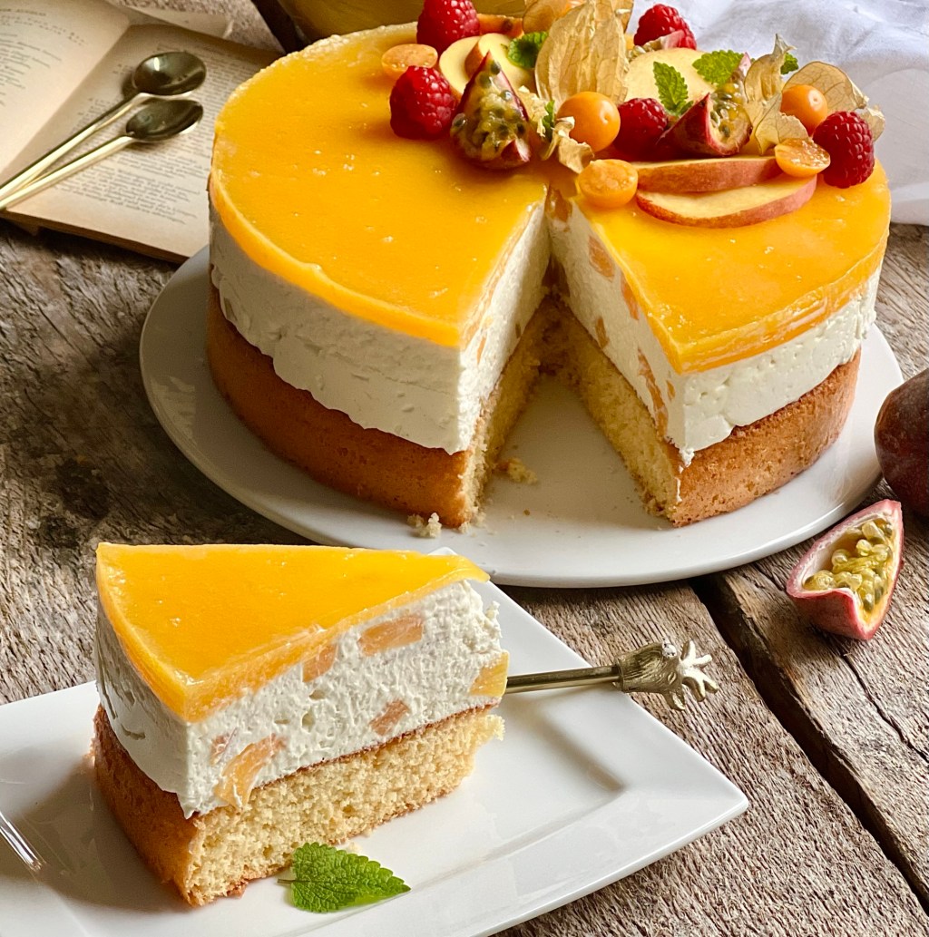 Pfirsich-Maracuja-Torte