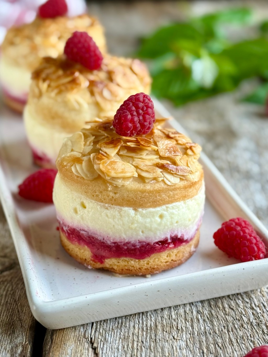 Himbeer-Bienenstich-Törtchen